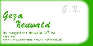 geza neuwald business card